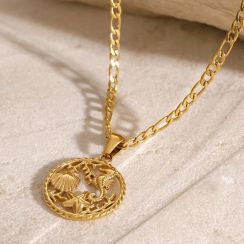 4 Pcs Women Stainless Steel Ocean Series Pendant Necklace