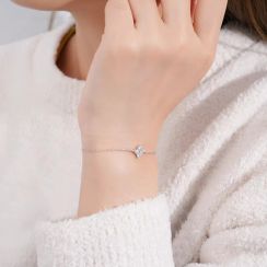 4 Pcs Fashionable Classic S925 Silver Moissanite Cross Bracelet