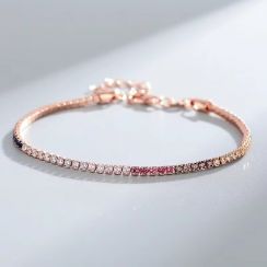 3 Pcs Rainbow Plated Zircon Tennis Bracelet
