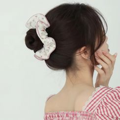 15 Pcs Sweet Pink Bow Flower Elastic Hair Ties